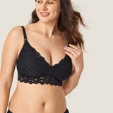Women's Supportive Lace Nursing Bralette Black @model_info:nursing