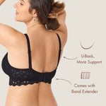Women's Supportive Lace Nursing Bralette Black @model_info:nursing