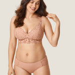 Women's Supportive Lace Nursing Bralette Cream Coffee @model_info:nursing