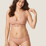 Women's Supportive Lace Nursing Bralette Cream Coffee @model_info:nursing