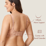 Women's Supportive Lace Nursing Bralette Cream Coffee @model_info:nursing