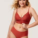 Women's More Coverage Lace Nursing Bralette Pumpkin @model_info:nursing